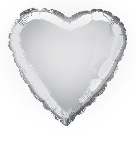 Silver Heart 45.7cm (18”) Foil Balloon